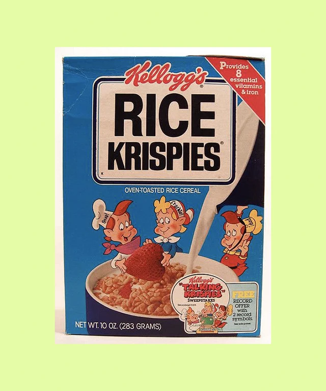 Old box of Rice Krispies showing the emotional attachment to a brand