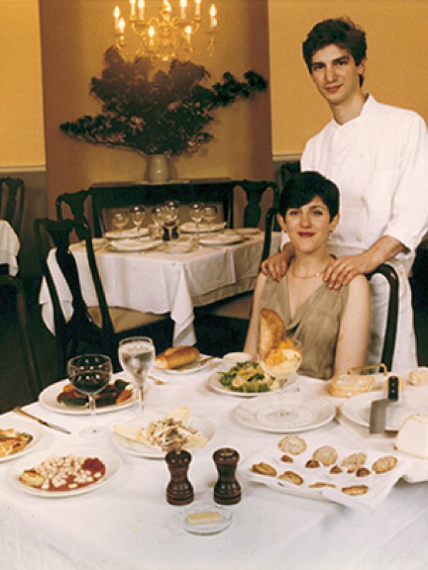 Joint restaurant owner couple in their new restaurant opening in the 1980s