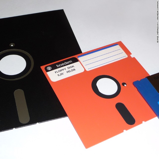 An 80s image of floppy disks