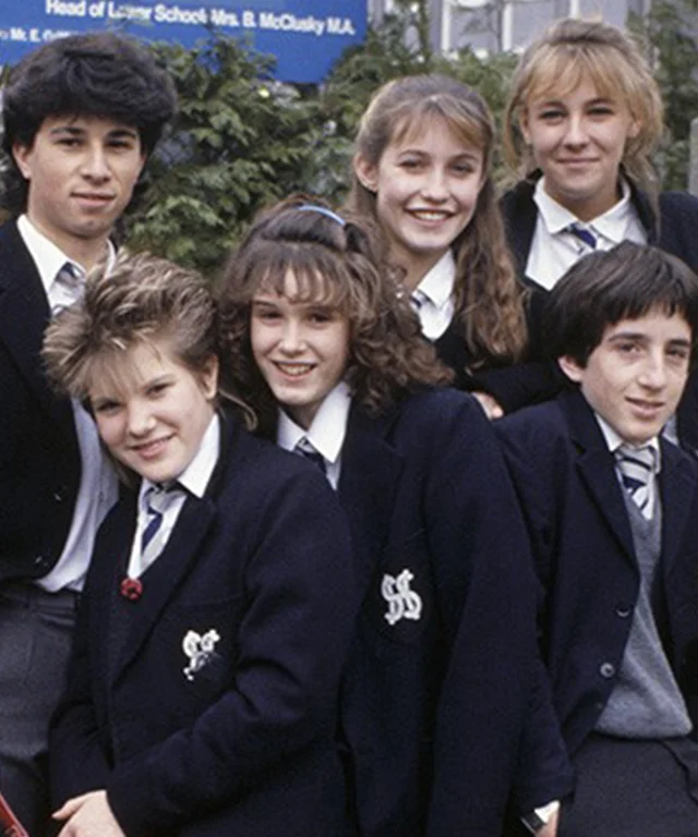 1990s kids in school uniform